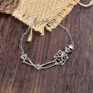 oly-0e85d721bd252a1e28b9038172ed75b1 Wholesale Gothic Skull Bracelet Antique Silver Unisex Anniversary Gift Jewelry Accessory