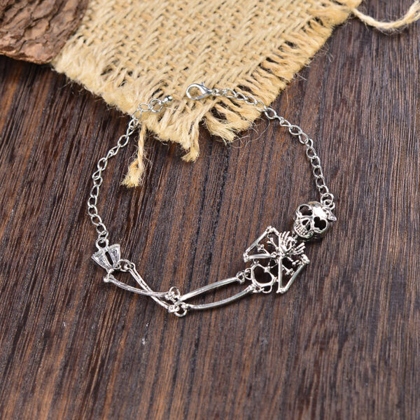 oly-0e85d721bd252a1e28b9038172ed75b1 Wholesale Gothic Skull Bracelet Antique Silver Unisex Anniversary Gift Jewelry Accessory