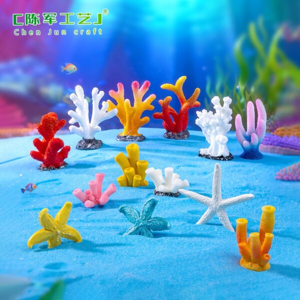 Wholesale Resin Coral Starfish Aquarium Ornament Chinese Style Decorative Accent Resale Decor