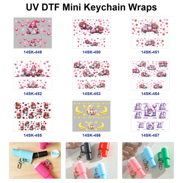 oly-0eba69029ff86af89bc9e82e409b0eb9 Wholesale 2/4/8pcs Pink Valentine Mini Cup Keychain Sticker