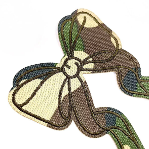 Wholesale Polyester Camouflage Five-Pointed Star Bow Embroidered Patch for DIY Craft Supply