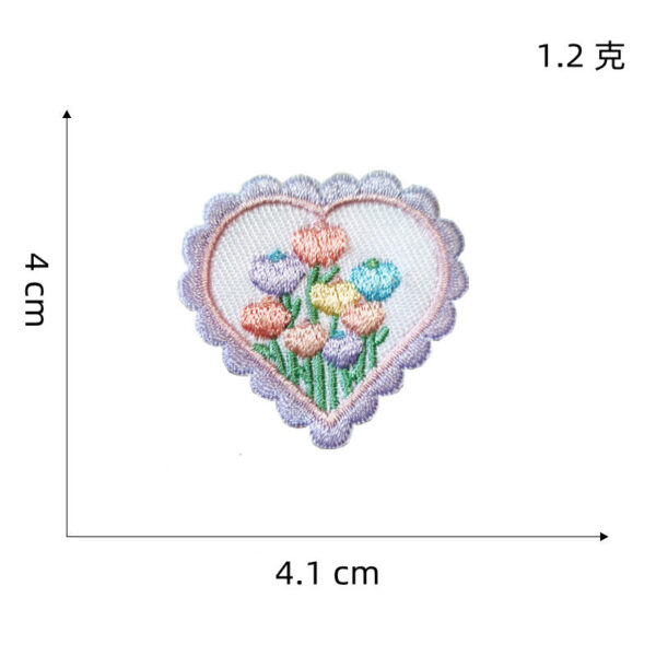 oly-0ed7a5cd96b0763c423aa398bdaa1a02 Wholesale Stylish Flower Love DIY Patch - Polyester Thread Self-Adhesive Embroidery Patch for Bags, Clothing, and Headwear