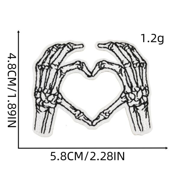 oly-0ef4984bff727c510a3a6ced03331f54 Wholesale Skull Embroidery Patch Black White Butterfly Iron-On Decorative DIY Accessory