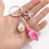 oly-0f12dfbadaa15c13701e0d1efd4be470 Wholesale Beach Seashell Starfish Design Blue Resin Keychain Bag Charm Car Key Accessory Gift