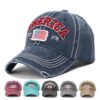 oly-0f279a03d1d31c4ac2f9be8c79644eb6 Wholesale Men's American Flag Distressed Baseball Cap Khaki Fashion Accessory
