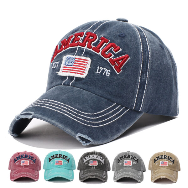 oly-0f279a03d1d31c4ac2f9be8c79644eb6 Wholesale Men's American Flag Distressed Baseball Cap Khaki Fashion Accessory