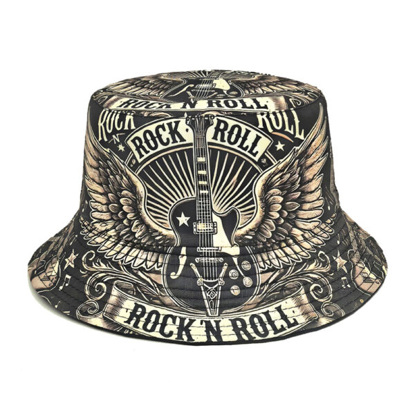 Wholesale Unisex Guitar Print Bucket Hat for Music Festival Outdoor Sun Hat Trendy