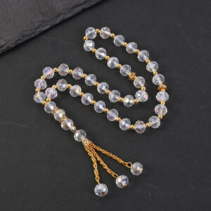 Wholesale Geometric Transparent Glass Prayer Beads Bracelet, Jewelry Accessory for Wedding