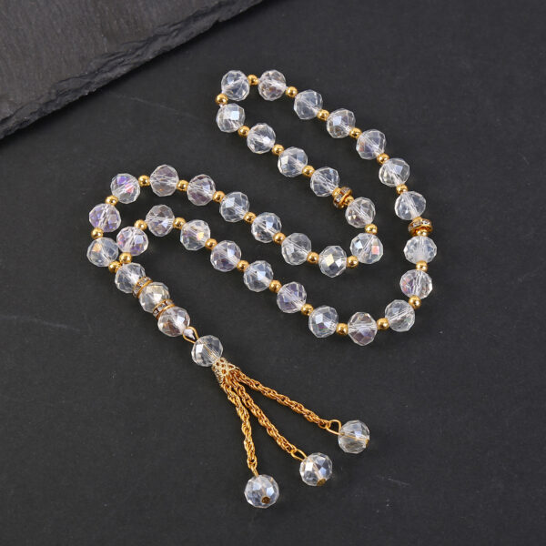 Wholesale Geometric Transparent Glass Prayer Beads Bracelet, Jewelry Accessory for Wedding