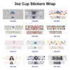 Wholesale 8pcs Mixed Cute Anime Cartoon Character Print 3oz Cup Stickers Wrap OLY Exclusive