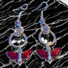 Wholesale Trendy Y2K Punk Butterfly Drop Earrings Zinc Alloy Electroplated Silver Gothic Hand Pendant Jewelry Accessory