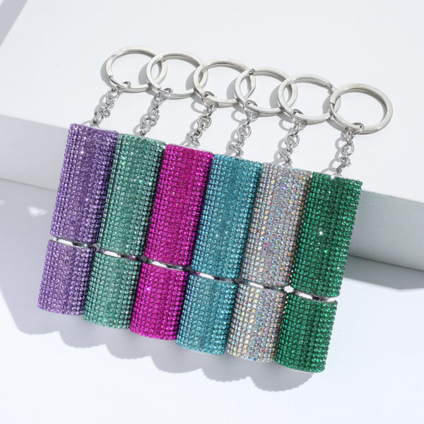 oly-0f6325981c112dfa9b61375ffa0232fe Wholesale Metal Red Rhinestone Perfume Refill Bottle Keychain Fashion Accessory Gift for Women