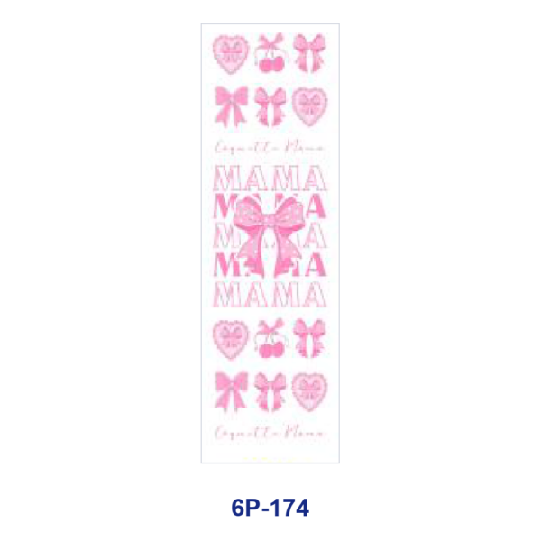 Wholesale 2/8/16pcs UV DTF Stickers Pink Bow Heart Rainbow Mama Mini Coquette Print Pen and Bookmark Stickers