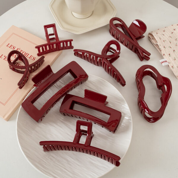 oly-0f7d761d9188b71208d253ef6a56c56c Wholesale Chic Resin Hair Claw Clip Large Red Updo Gripper Everyday Styling
