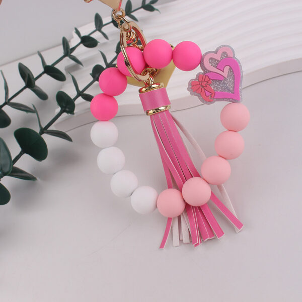 Wholesale Handmade Silicone Heart Bag Charm Keychain Valentine Gift