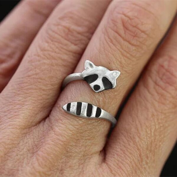 Wholesale Stylish Raccoon Fox Tail Open Ring Alloy Electroplated Jewelry Accessory Gift