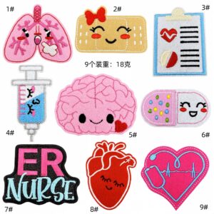Cartoon medical cloth patch set 9 pieces