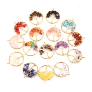 oly-0fb0e0a9f5103cd4e595fd67c89f4fcb Wholesale Tree of Life Crystal Pendant Colorful Alloy Heart Necklace Jewelry Accessory
