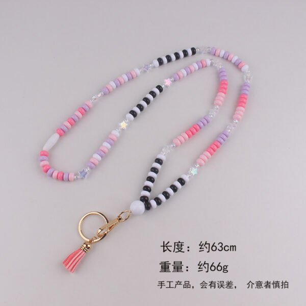 oly-0fb226018042d7c6da271843847950e9 Wholesale Rainbow Heart Tassel Silicone Keychain Necklace Fashion Accessory Gift