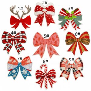 Bowknot fabric applique set - 9 pieces