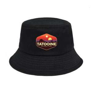 Wholesale Trendy Sunrise Print Fisherman Hat Unisex Sun Protection Outdoor Dome Hat Short Brim Black Resale Accessory