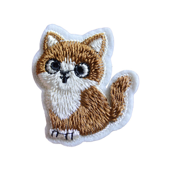 oly-0fceb474e84e05b93e9063cbec08f199 Wholesale Chic 3D Embroidered Cat Patch Polyester DIY Fashion Accessory for Towels and Clothing