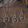 Wholesale Zinc Alloy Electroplated Gothic Spider Halloween Earring and Necklace Set Fashion Accessory