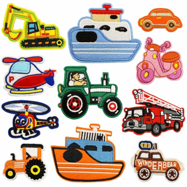 oly-10259e006405a7421fac67d7a3170d6a Wholesale Cartoon Car Embroidered Applique Polyester Thread Fashion Accessory Bag Charm Decoration
