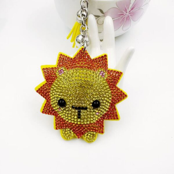 Wholesale Yellow Rhinestone Lion Keychain Wedding Favor Decorative Accessory