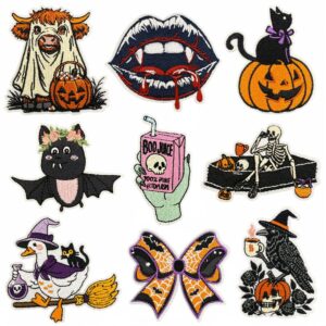 oly-1053124e030bc846d0cedf87e205c922 Wholesale Skull Style Cartoon Bat Cat Pumpkin Embroidered Patch Fashion Accessory for Kids Gift