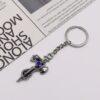 oly-106ba107b9cbdfc3acaa717a97c118b0 Wholesale Zinc Alloy Vintage Cross Snake Keychain, Sapphire Blue, Stylish Car Key Accessory for Unisex