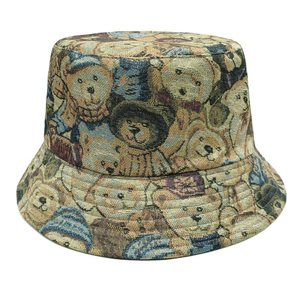 oly-109c2d5945aac8e96744a3fa5852ae3a Wholesale Smiling Bear Pattern Fisherman Hat Stylish Sunscreen Hat for Daily Use