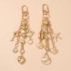 Wholesale Ocean Beach Themed Resin Keychain with Shell and Starfish Beads Boutique Resale Accessory