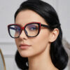 Wholesale Retro Cat Eye Fashion Glasses Anti Blue Light Black Red Frame Trendy Women's Eyewear