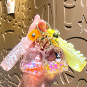 oly-10b6aed2adaf49436838ab6416dd03d3 Wholesale Oil Flowing Quicksand Design Acrylic Keychain Bag Pendant Car Key Accessory Gift