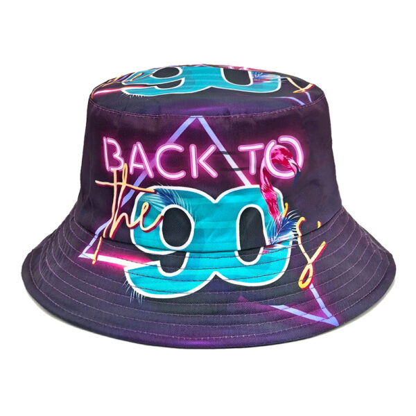 Wholesale Retro 90s Letter Print Bucket Hat Trendy Sun Protection Hat Fashion Accessory