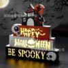 Wholesale Wooden Halloween Ghost Ornament Decorative Accent for Party Home Resale