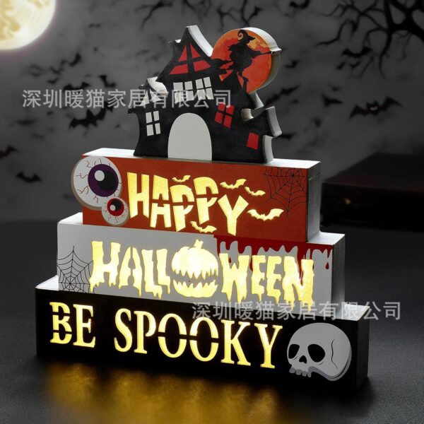 Wholesale Wooden Halloween Ghost Ornament Decorative Accent for Party Home Resale