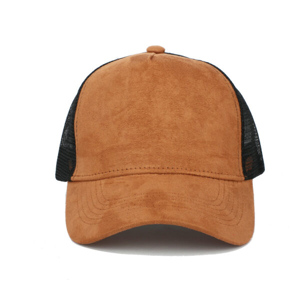 Wholesale Suede Mesh Baseball Cap Breathable Adjustable Color Block Unisex Trendy Casual Hat