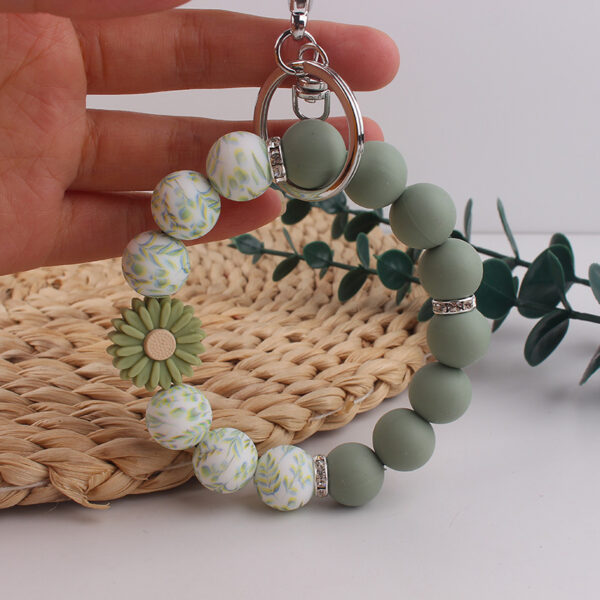 Wholesale Black Silicone Keychain Bracelet Handmade Jewelry Accessory for Gift