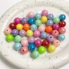 Wholesale Acrylic Round Loose Beads 10mm White Electroplated for DIY Jewelry Phone Accessory Gift