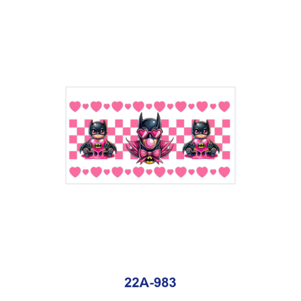 oly-10e6bf879ae5479bf64499a37f9a533c Wholesale 5pcs Cute Valentines Cartoon Superhero Bear Donkey Tree Character Heart Bow Checker Mixed Decor Prints 16oz Cup UV DTF Wraps OLY Exclusive