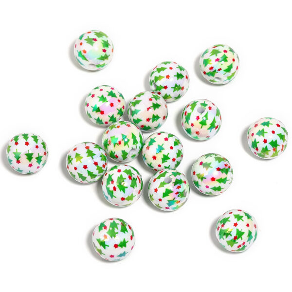 Wholesale Christmas Acrylic Beads Five Pointed Star Tree Shape Electroplated DIY Phone Charm Accessory Making Supplies for Resale