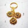 Wholesale Pastoral Style Sunflower Tassel Keychain, Alloy Keychain Pendant, Fashion Accessory for Gifts