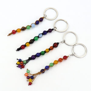 Wholesale Handwoven Beaded Keychain, Rainbow Colorful Design, Trendy Bag Charm for Everyday Use