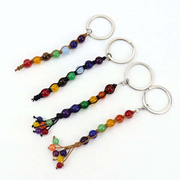 oly-111ec43b2312ccf07076767ade460172 Wholesale Handwoven Beaded Keychain, Rainbow Colorful Design, Trendy Bag Charm for Everyday Use