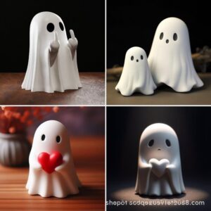 Wholesale Funny Halloween Ghost Resin Ornament for Home Garden Decoration Gift