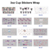Wholesale 8pcs Dreamy Cartoon 3oz Tumbler Stickers Wrap OLY Exclusive