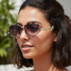 Wholesale Rhinestone Cyberpunk Sunglasses UV400 Full Frame Black Grey Trendy Fashion Accessory
