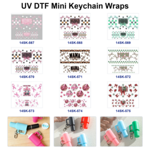 Wholesale 2/4/8pcs Mother's Day Vintage Print Mini Cup Keychain Sticker